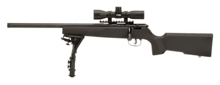 Savage Arms 13836 Rascal Target XP Youth 22 LR 1rd 16.12" Barrel, Matte Blued Metal Finish, Matte Black Synthetic Stock, Includes 4x32mm Scope & Bipod, Left Hand