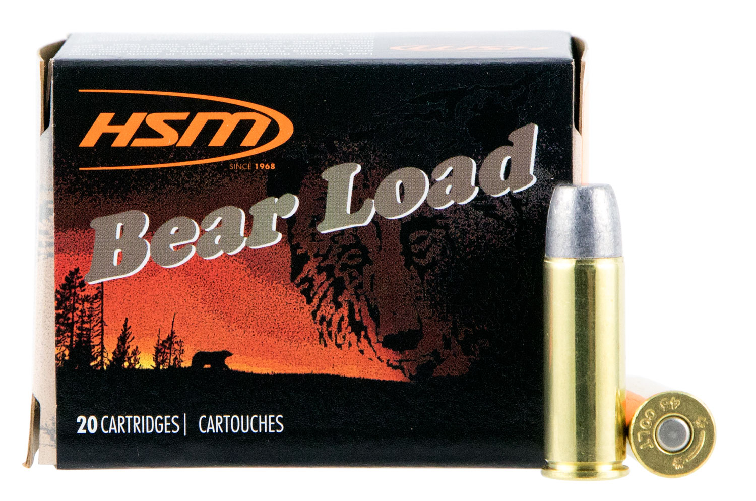 HSM 45C7N20 Bear Load  45 Colt 325 gr Wide Flat Nose 20 Per Box/ 20 Case