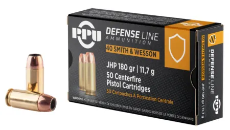PPU PPD40 Defense  40S&W 180gr Jacketed Hollow Point 50 Per Box/10 Case