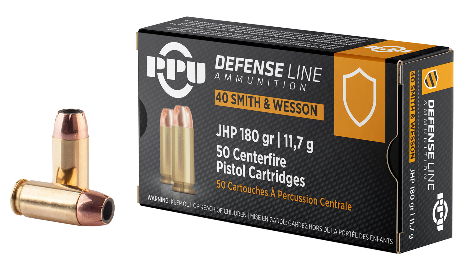 PPU PPD40 Defense  40S&W 180gr Jacketed Hollow Point 50 Per Box/10 Case