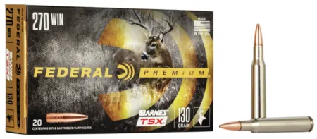 Federal P270L Premium  270Win 130gr Barnes TSX 20 Per Box/10 Case