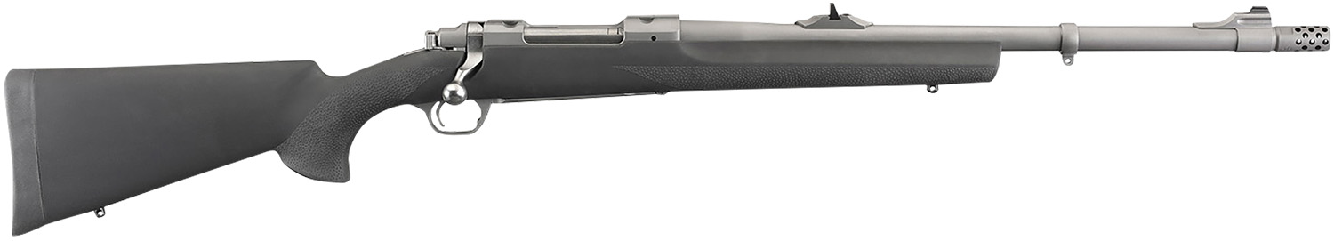 Ruger 57101 Hawkeye Alaskan Full Size 338 Win Mag 3+1 20"Matte Stainless Steel Threaded Barrel, Integral Scope Mounts Stainless Steel Receiver, Black Hogue OverMolded Synthetic Stock