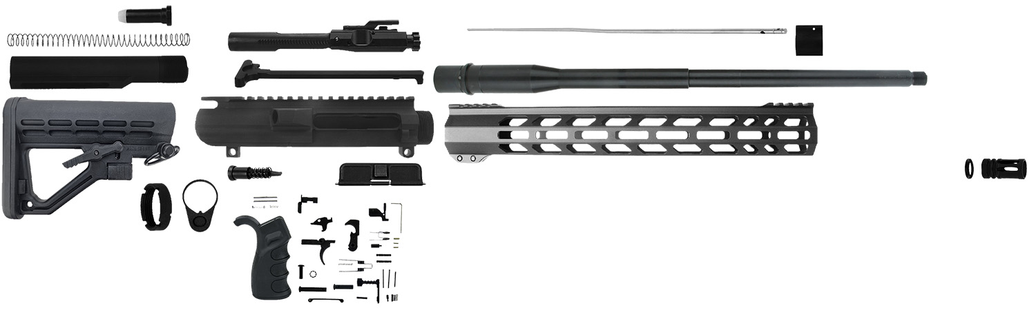 TacFire SSRK308LPK20BN AR Build Kit Rifle 308 Win AR-10 Black Nitride Aluminum 5/8"-24 tpi *Sports South Exclusive.