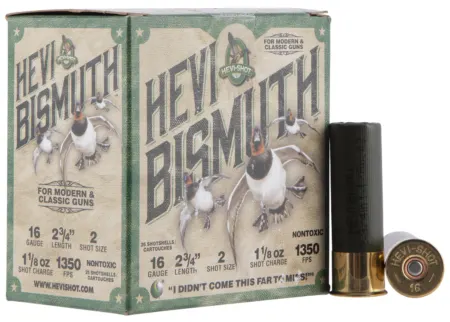HEVI-Shot HS16702 HEVI-Bismuth  16Gauge 2.75" 1 1/8oz Bismuth 2Shot 25 Per Box/10 Case