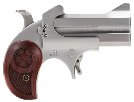 Bond Arms BACD Cowboy Defender 357 Mag/38 Sp 2rd 3" Barrel, Stainless Metal Finish, Blade Front/Fixed Rear Sights, Laminated Rosewood Grip, No Trigger Guard, Manual Safety