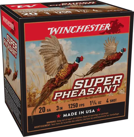 Winchester Ammo X203PH4 Super Pheasant Magnum High Brass 20Gauge 3" 1 1/4oz 4Shot 25 Per Box/10 Case