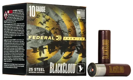 Federal PWBX107BB Black Cloud FS 10Gauge 3.50" 1 5/8oz BBShot 25 Per Box/10 Case