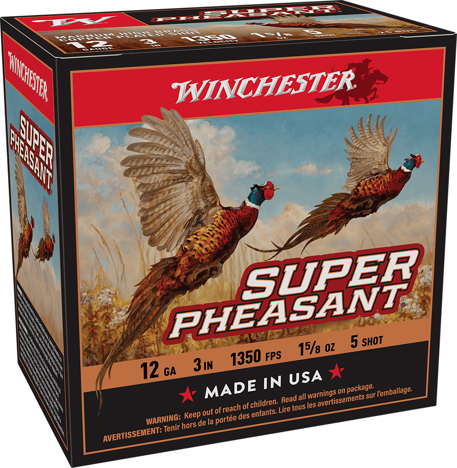 Winchester Ammo X123PH5 Super Pheasant Magnum High Brass 12Gauge 3" 1 5/8oz 5Shot 25 Per Box/10 Case