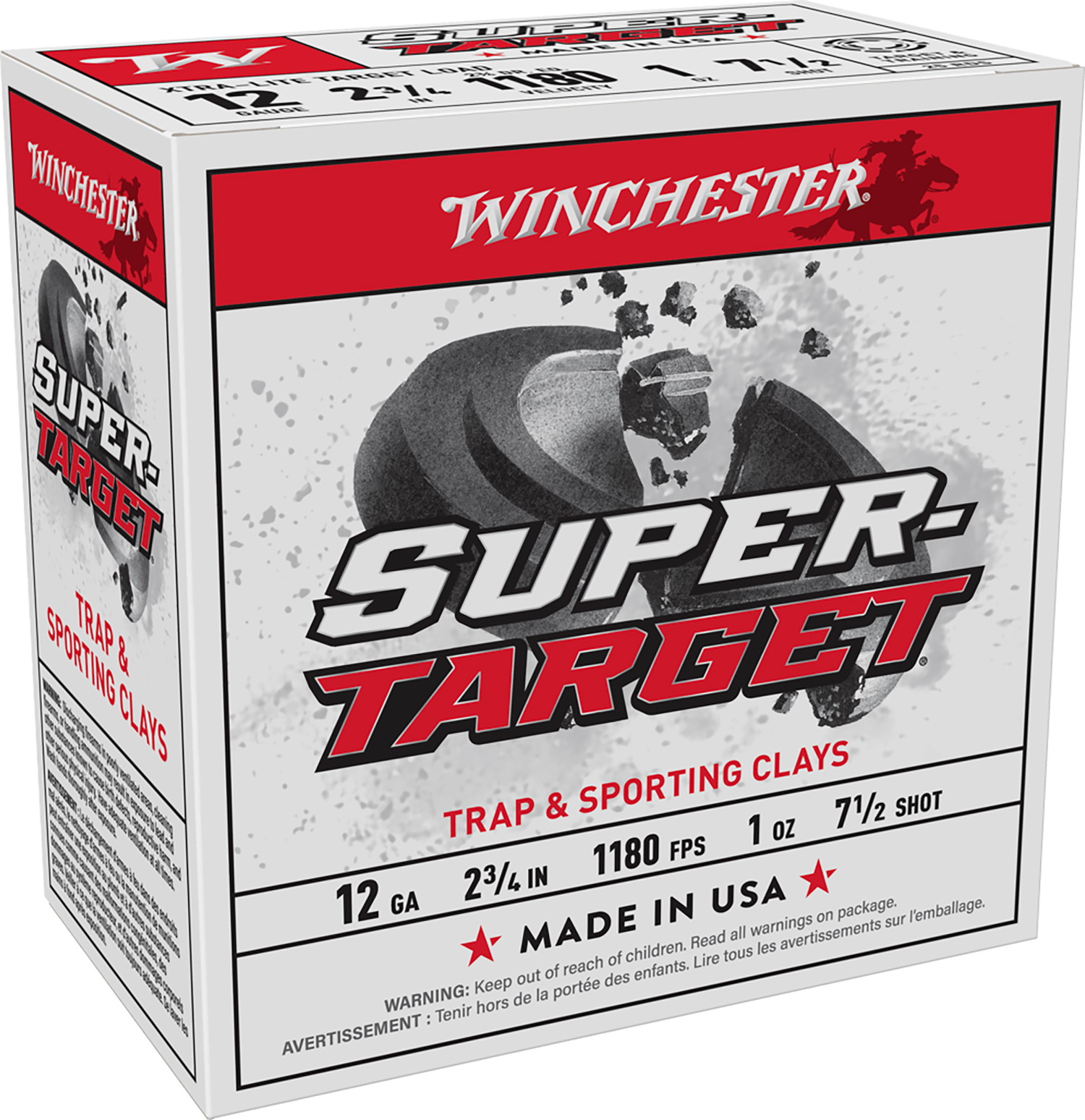 Winchester Ammo TRGTL127 Super-Target Xtra-Lite 12Gauge 2.75" 1oz 7.5Shot 25 Per Box/10 Case