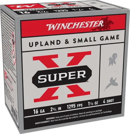 Winchester Ammo X16H4 Super X Heavy Game Load High Brass 16Gauge 2.75" 1 1/8oz 4Shot 25 Per Box/10 Case