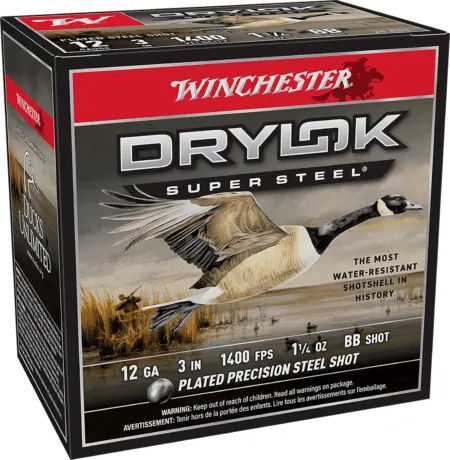 Winchester Ammo XSV123BB Drylok Super Steel Magnum 12Gauge 3" 1 1/4oz BBShot 25 Per Box/10 Case