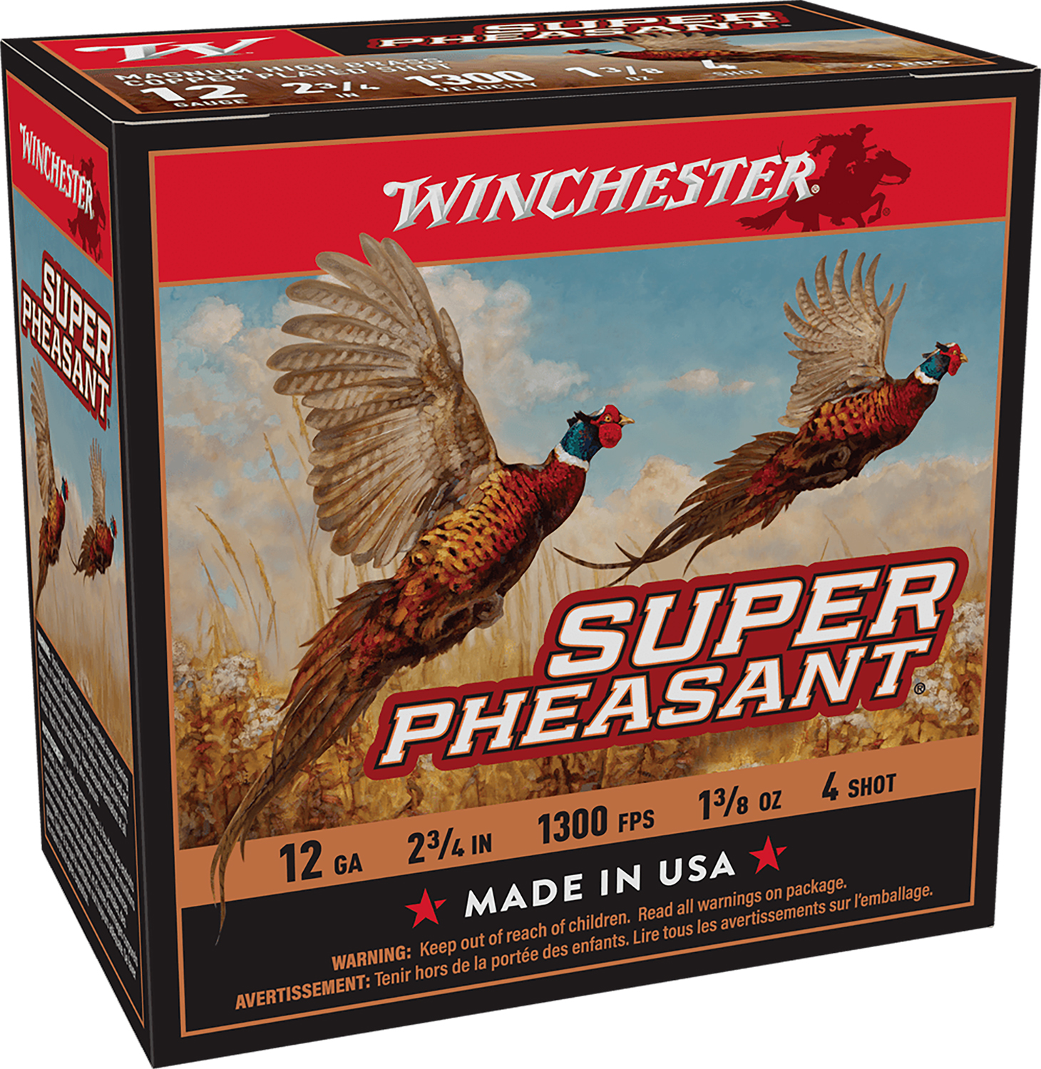 Winchester Ammo X12PH4 Super Pheasant Magnum High Brass 12Gauge 2.75" 1 3/8oz 4Shot 25 Per Box/10 Case