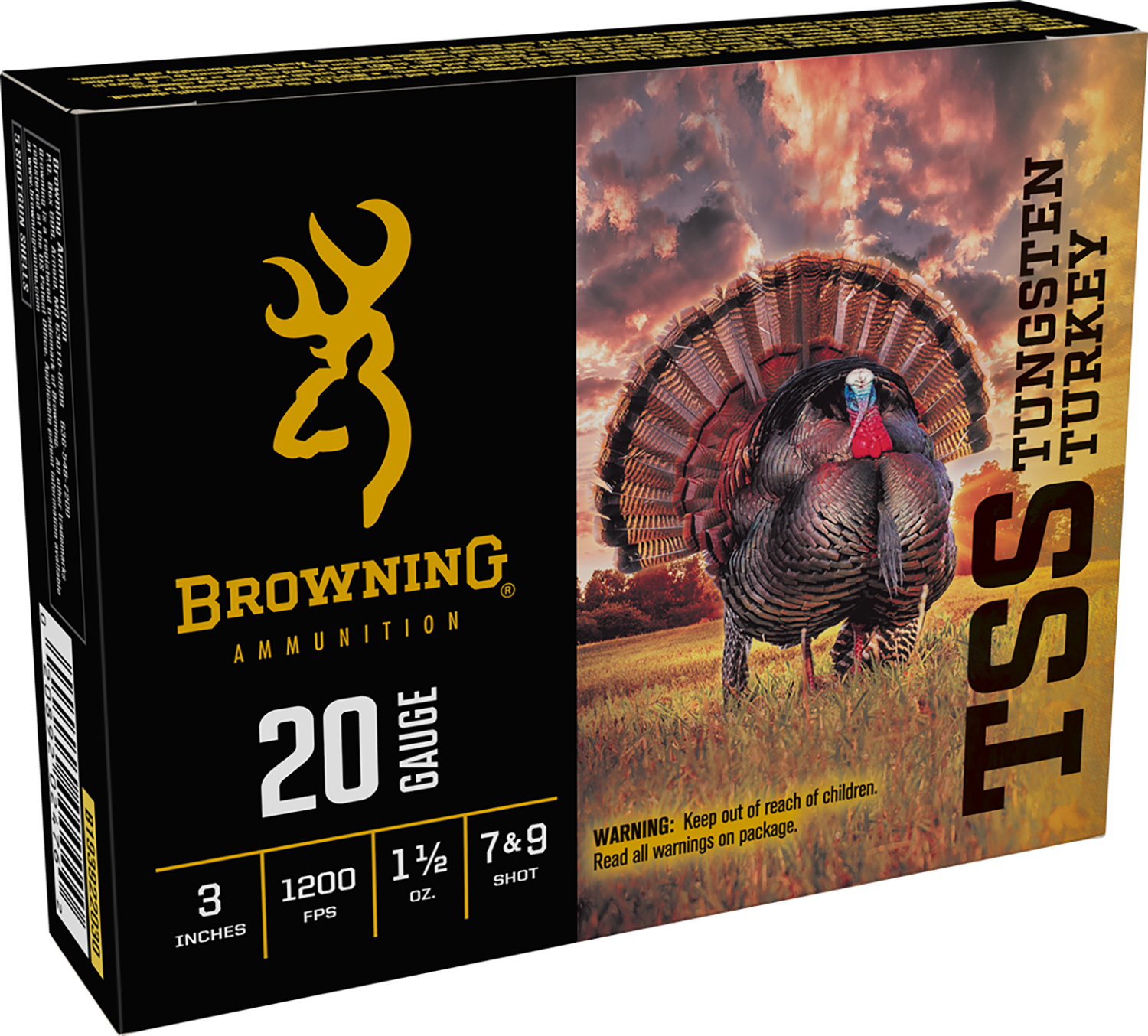Browning Ammo B193922030 TSS Tungsten Turkey 20Gauge 3" 1 1/2oz Tungsten 7/9Shot 5 Per Box/10 Case