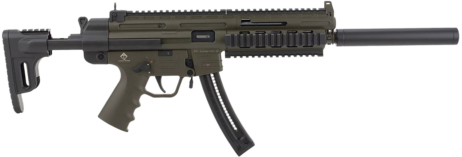 GSG GSG219GERGGSG1622G GSG-16  Full Size 22 LR 22+1 16.25" Black Green Polymer Receiver Black Collapsible w/Storage Compartment Stock Right Hand