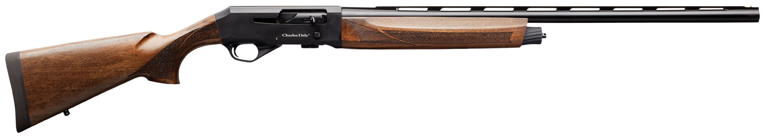 Charles Daly 930202 601  12 Gauge 4+1 3" 28" Vent Rib Barrel, Black Anodized Aluminum Receiver, Checkered Wood Stock & Forend, Includes 5 Choke Tubes