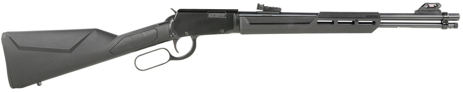Rossi RL22181SY Rio Bravo  Lever Action 22 LR Caliber with 15+1 Capacity, 18" Round Barrel, Polished Black Metal Finish & Black Synthetic Stock Right Hand (Full Size)