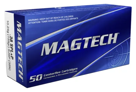 Magtech 38N Range/Training  38Special+P 158gr Semi Jacketed Soft Point 50 Per Box/20 Case
