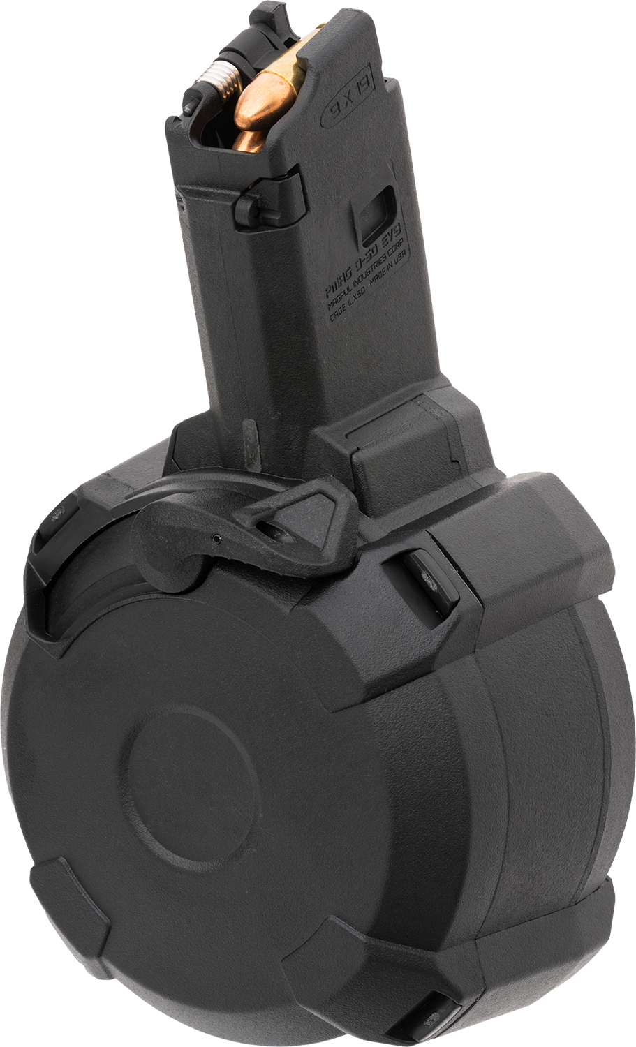 Magpul MAG1035-BLK PMAG  50rd Drum 9mm Luger Fits CZ Scorpion EVO 3 S1 Black Polymer