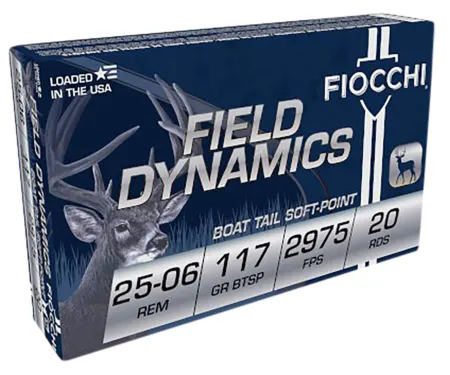 Fiocchi 2506B Field Dynamics  25-06Rem 117gr Pointed Soft Point 20 Per Box/10 Case