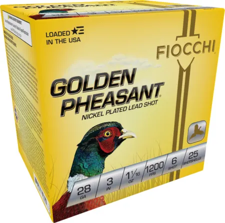 Fiocchi 283GP6 Golden Pheasant Extrema 28Gauge 3" 11/16oz 6Shot 25 Per Box/10 Case