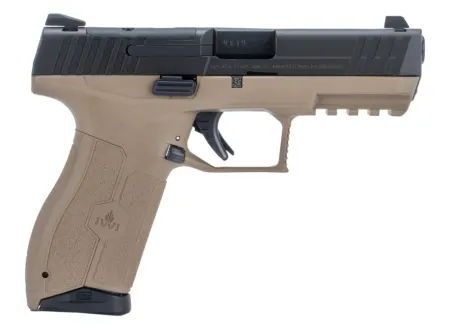 IWI US M9ORP10FD MASADA  9mm Luger 10+1 4.10" Black Button Rifled Steel Barrel/Black Optic Ready/Serrated Slide/Flat Dark Earth Polymer Frame w/Picatinny Rail/FDE Polymer Grips Ambidextrous