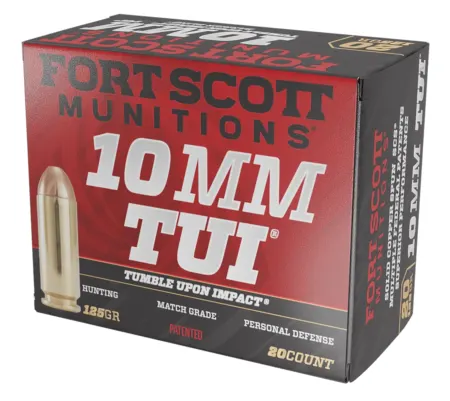 Fort Scott Munitions 10MM124SCV Tumble Upon Impact (TUI)  10mmAuto 125gr Solid Copper Spun 20 Per Box/25 Case