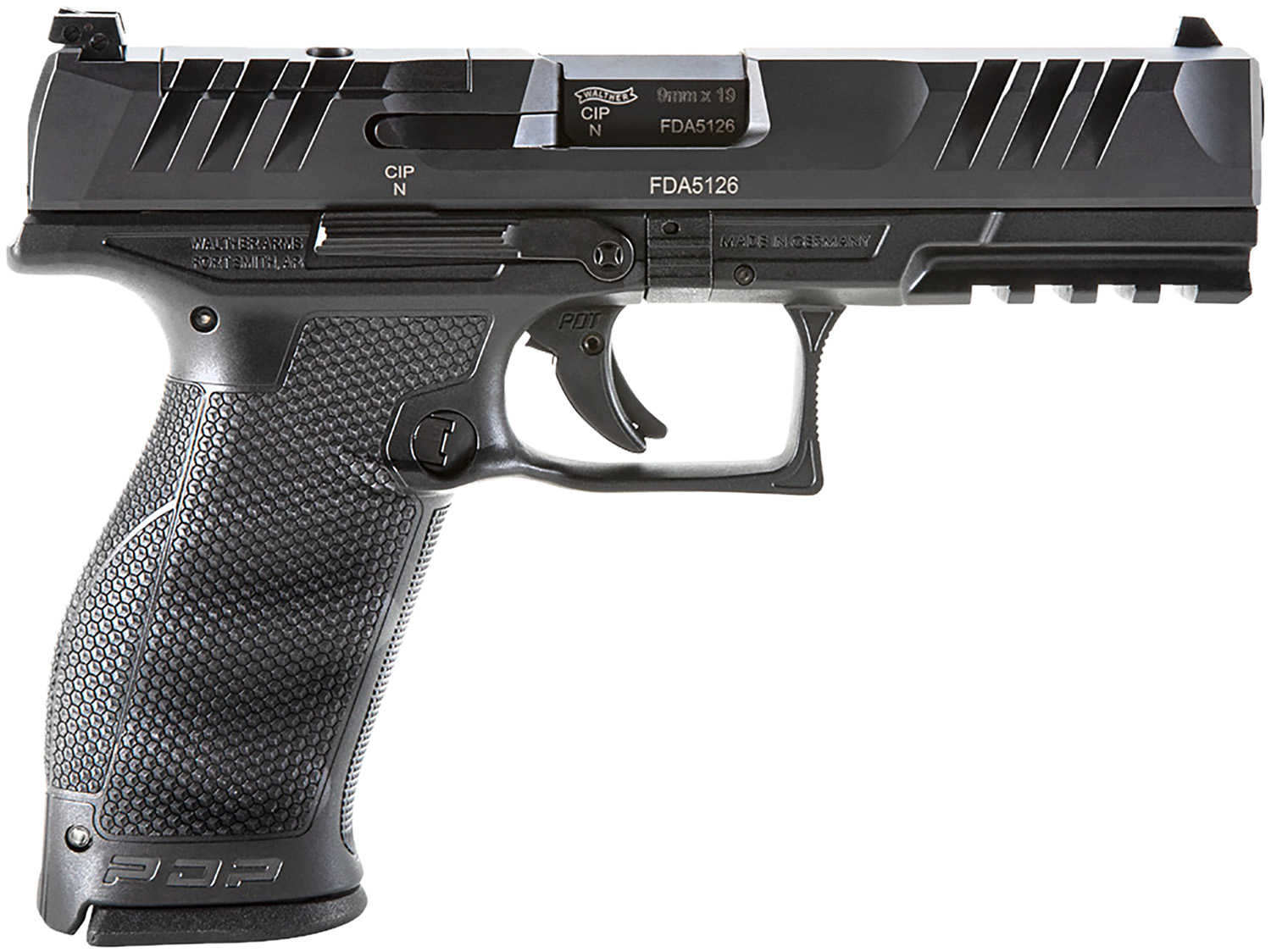 Walther Arms 2858126 PDP Optic Ready 9mm Luger 4.50" 10+1 Black Black Steel Slide Performance Duty Textured Black Polymer Grip