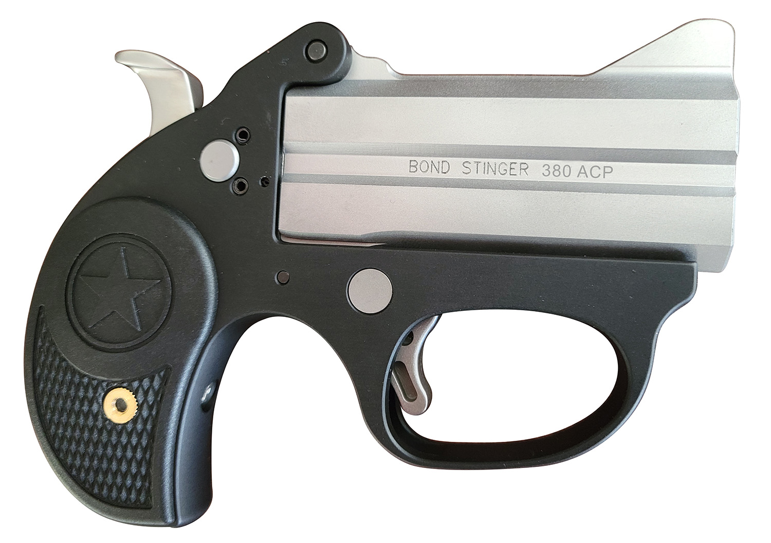 Bond Arms BASL Stinger  380 ACP 2rd 3" Matte Stainless Steel Barrel, Anodized 7075-T6 Aluminum Frame, Rebounding Hammer, Blade Front/Fixed Rear Sights, Rubber Grip, Manual Safety