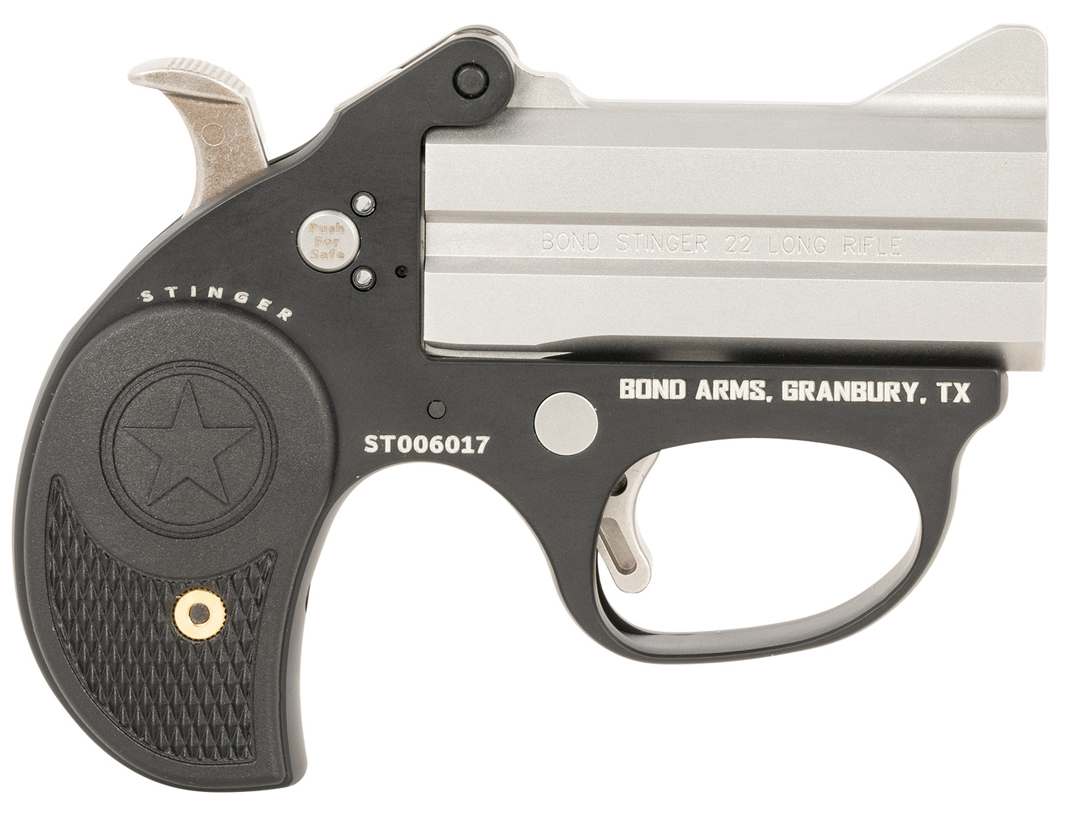 Bond Arms BAST Stinger  22 LR 2rd, 3" Double Matte Stainless Steel Barrel, Anodized Aluminum Frame, Black Nylon Grip, Rebounding Hammer, Crossbolt Safety