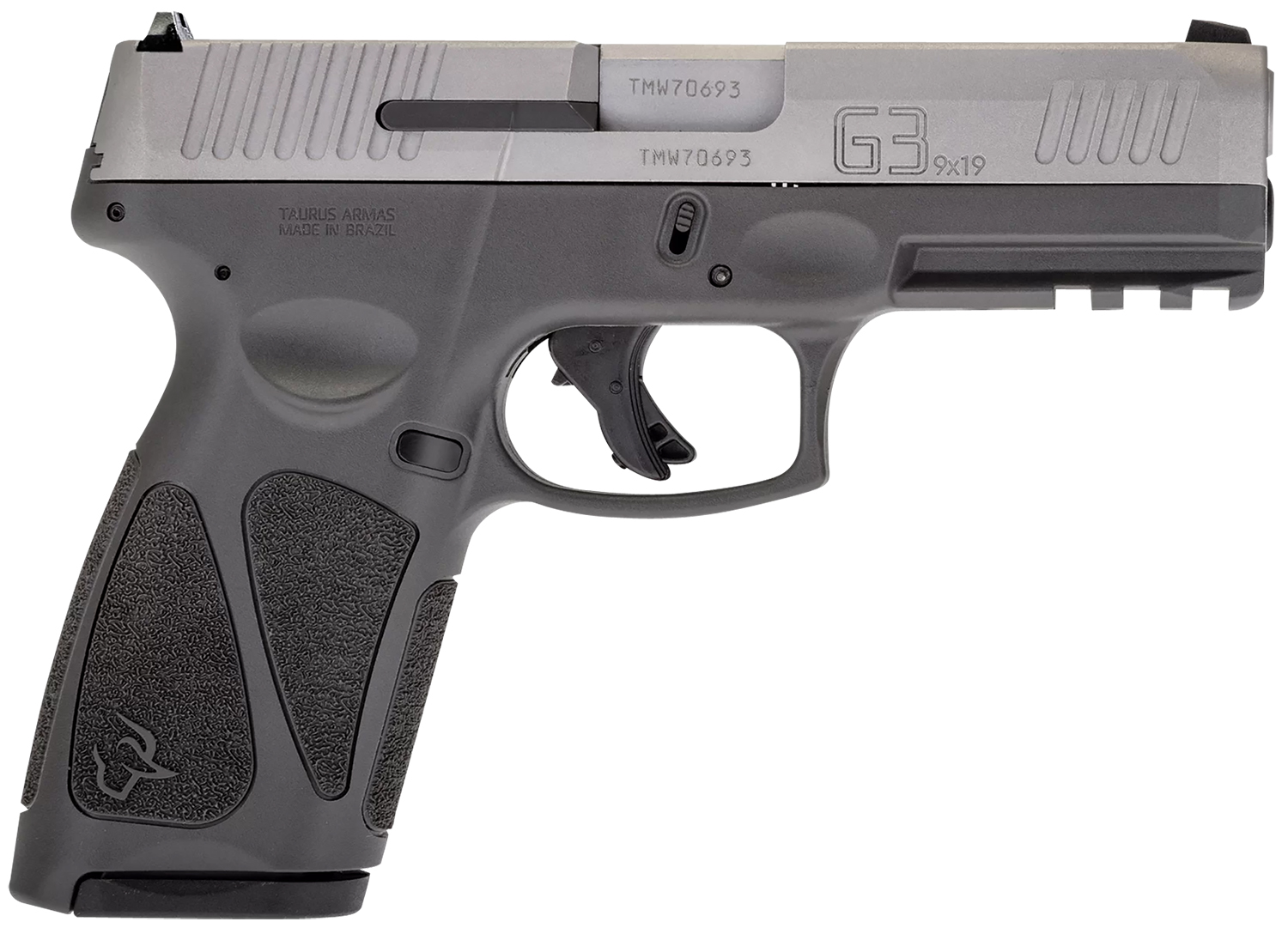 Taurus 1G3B949G G3  Full Size Frame 9mm Luger 15+1/17+1 4" Matte Stainless Steel Barrel, Matte Serrated Stainless Steel Slide, Gray Polymer Frame w/Picatinny Rail, Polymer Grip, Right Hand