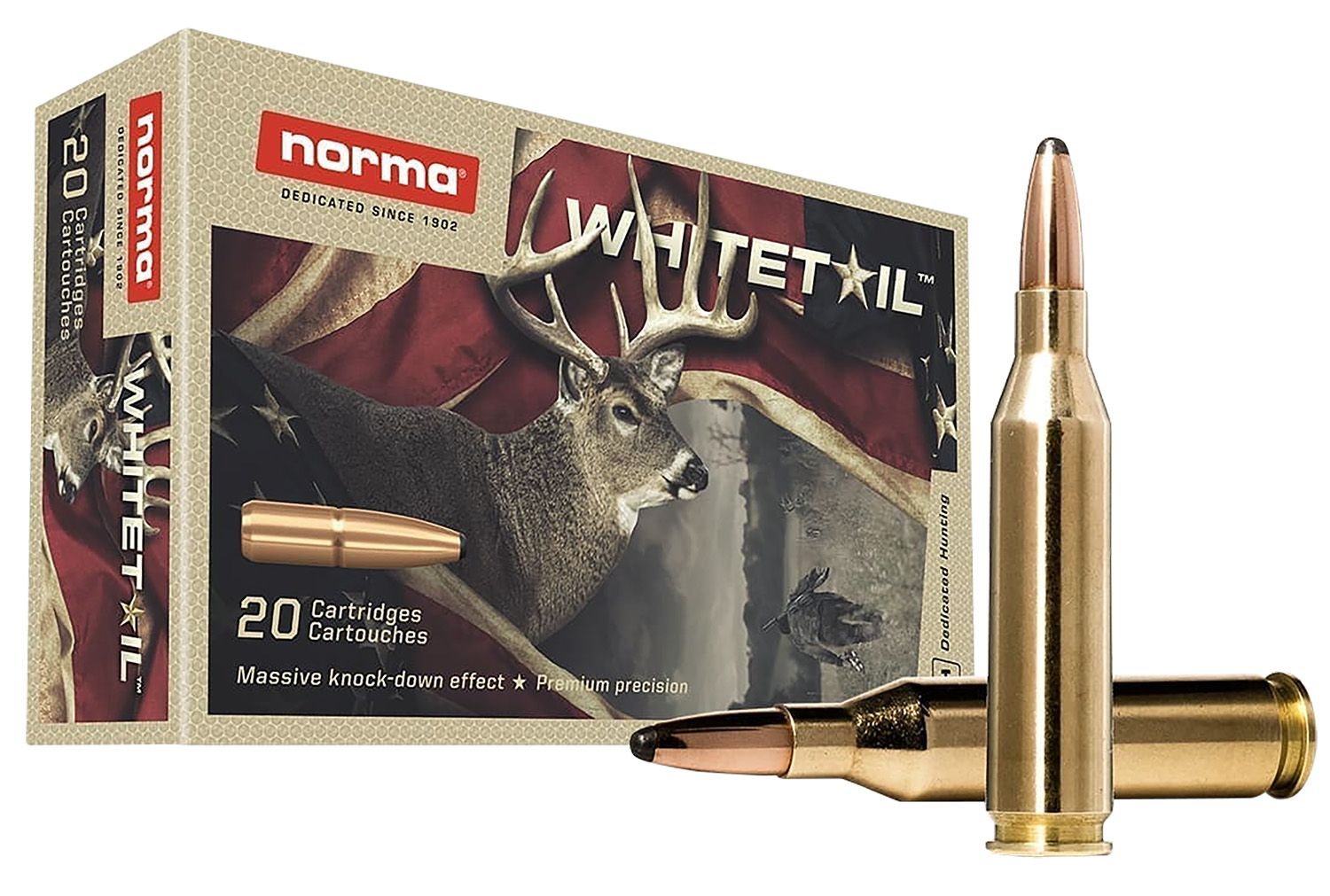 Norma Ammunition 20160462 Dedicated Hunting Whitetail 243Win 100gr Pointed Soft Point 20 Per Box/10 Case
