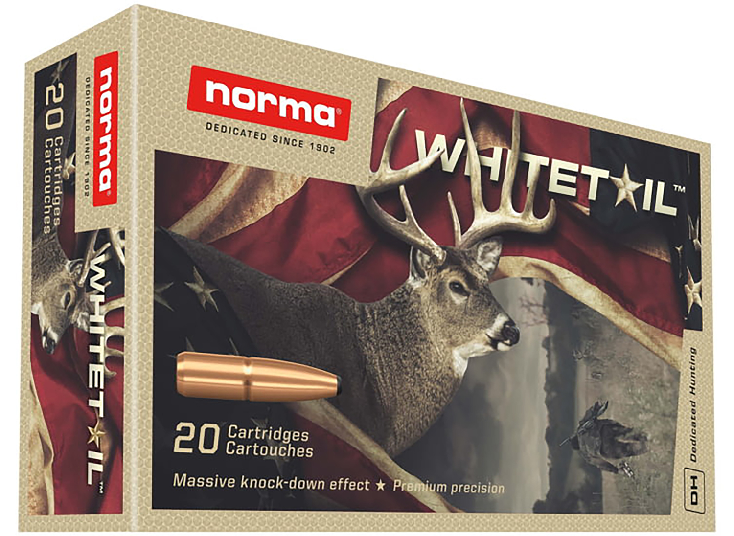 Norma Ammunition 20169562 Dedicated Hunting Whitetail 270Win 130gr Pointed Soft Point 20 Per Box/10 Case
