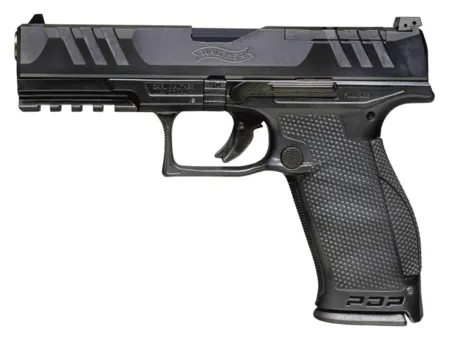 Walther Arms 2858134 PDP Optic Ready 9mm Luger Caliber with 5" Barrel, 10+1 Capacity, Black Finish Picatinny Rail Frame, Serrated/Optic Cut Black Steel Slide & Performance Duty Textured Polymer Grip