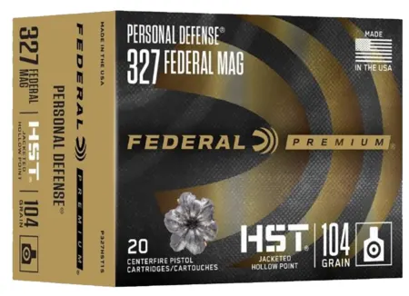 Federal P327HST1S Premium Personal Defense 327FederalMag 104gr Jacketed Hollow Point 20 Per Box/10 Case