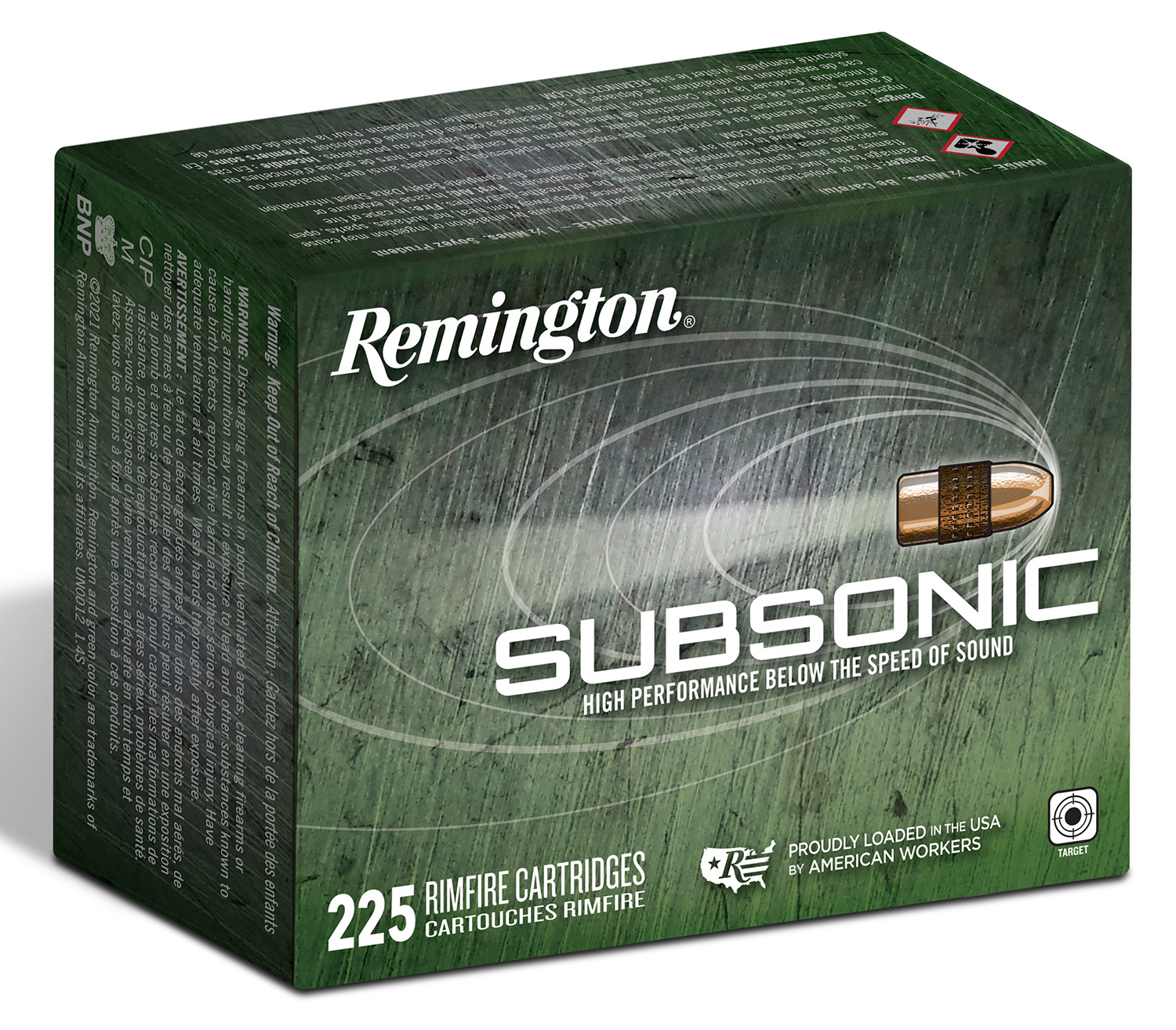 Remington Ammunition 21249 Subsonic Rimfire 22LR 40gr Hollow Point 225 Per Box/10 Case