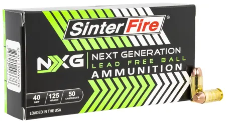 SinterFire Inc SF40125NXG Next Generation (NXG)  40S&W 125gr Lead Free Ball 50 Per Box/20 Case
