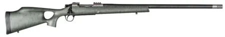 Christensen Arms CA10269315322 Summit TI  Full Size 7mm Rem Mag 3+1, 26" Natural Titanium Steel Threaded Barrel, Natural Titanium Aluminum Receiver, Green w/Black Webbing Fixed Thumbhole Stock