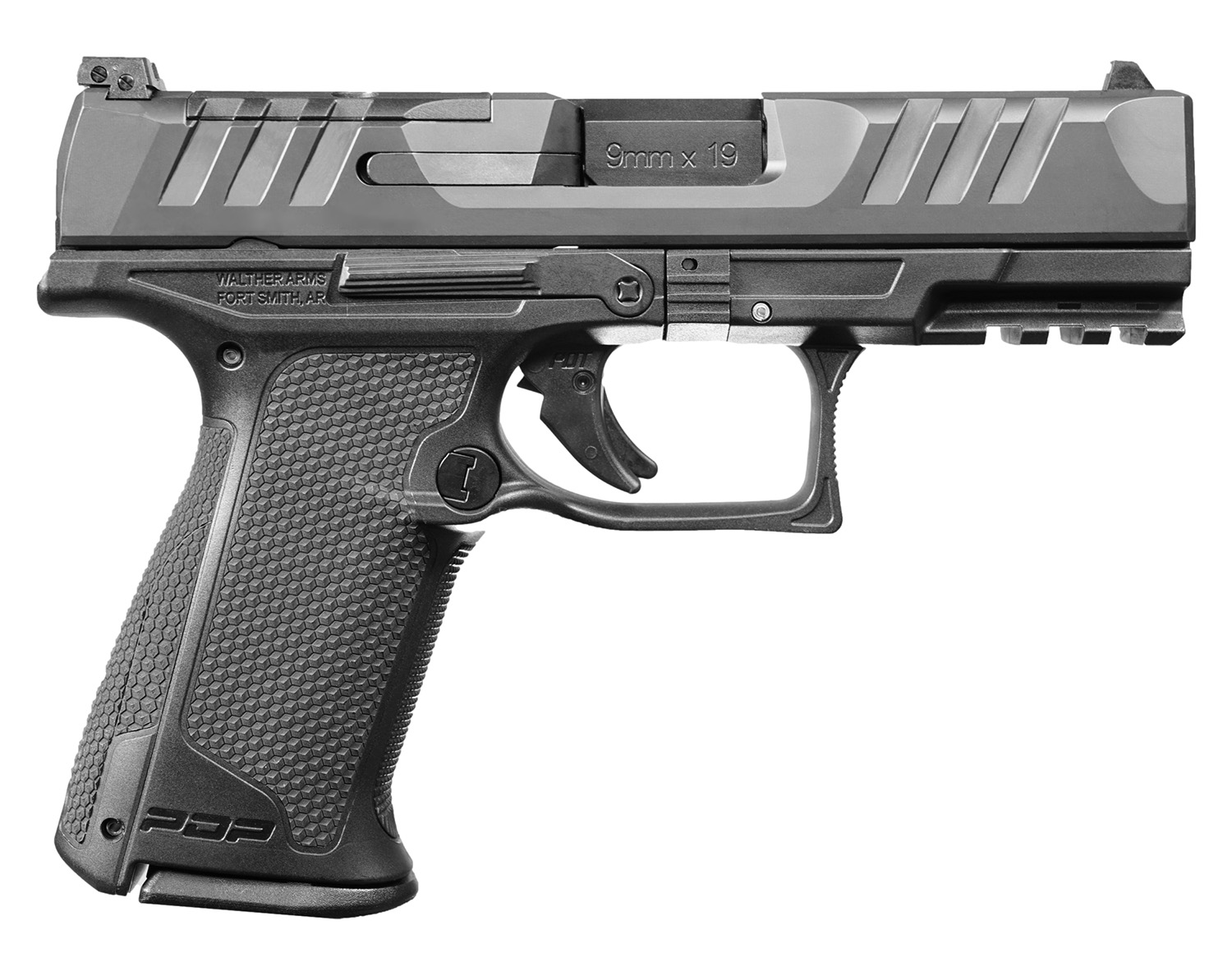 Walther Arms 2871831 PDP F-Series 9mm Luger 10+1 4" Black Steel Barrel, Black Optic Ready/Serrated Slide, Black Polymer Frame w/Picatinny Rail, Black Performance Duty Texture Grips, Ambidextrous