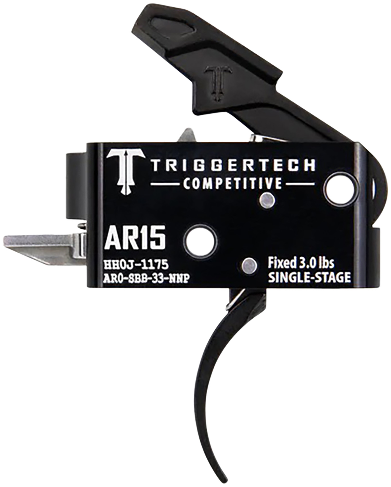 TriggerTech AR0SBB33NNP Competitive  Pro Curved Single-Stage 3 lbs Fixed for AR-15