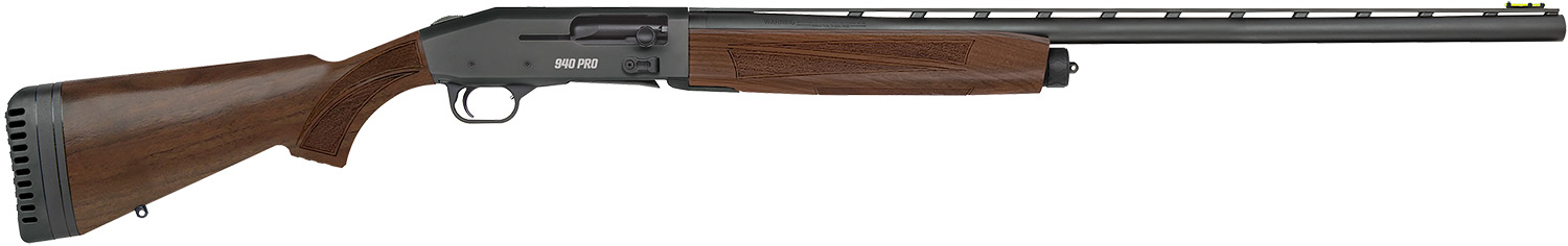 Mossberg 85154 940 Pro Full Size 12 Gauge Semi-Auto 3" 4+1 28" Matte Blued Vent Rib Barrel, Black Anodized Drilled & Tapped Stainless Steel Receiver, Adjustable Walnut Synthetic Stock, Right Hand