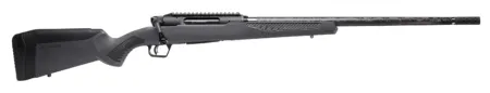 Savage Arms 57897 Impulse Mountain Hunter 6.5 PRC 2+1 24" Carbon Fiber Threaded Barrel Black Aluminum Receiver w/Picatinny Rail, Gray AccuStock Synthetic Stock, Ambidextrous
