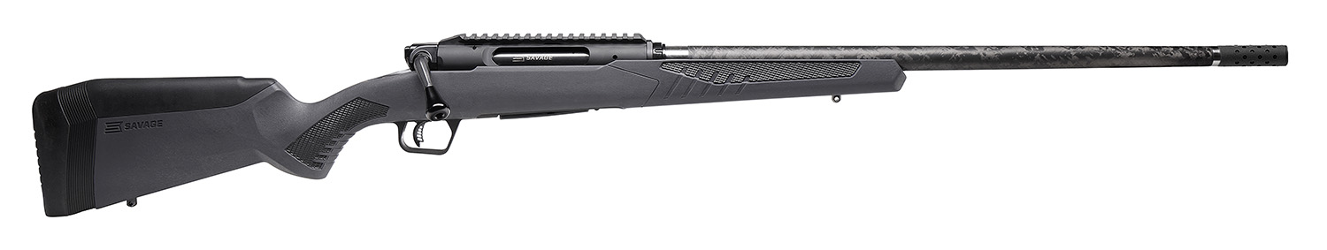 Savage Arms 57898 Impulse Mountain Hunter 270 Win 4+1 22" Carbon Fiber Threaded Barrel, Black Aluminum Receiver w/Picatinny Rail, Gray AccuStock Synthetic Stock, Ambidextrous