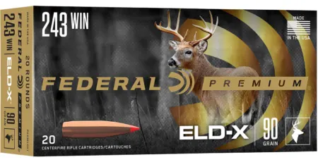 Federal P243ELDX1 Premium ELD-X 243Win 90gr 20 Per Box/10 Case