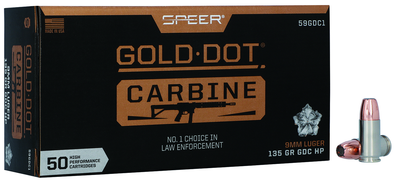 Speer 59GDC1 Gold Dot  9mmLuger 135gr Hollow Point 50 Per Box/20 Case