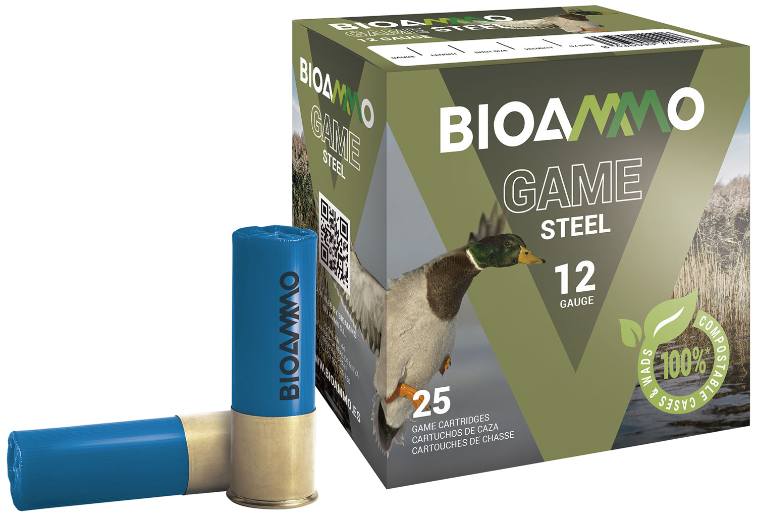 Bioammo BLS2830 Steel Game 12Gauge 2.75" 1oz 3Shot 25 Per Box/10 Case