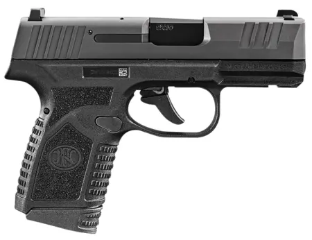 FN 66101408 Reflex  Micro-Compact Frame 9mm Luger 15+1/11+1, 3.30" Black Target Crown Steel Barrel, Black PVD Serrated Steel Slide & Polymer Frame w/Picatinny Rail, Ambidextrous