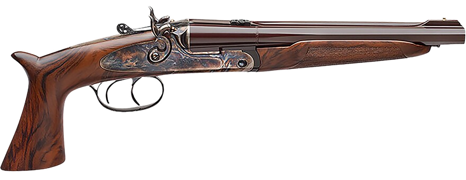 Davide Pedersoli 020S642410 Howdah Vintage 45 Colt (LC)/.410 gauge 2rd 10.25" Octagon Barrel, Color Case Hardened Frame, Walnut Furniture, Double Trigger with Side-Lock Exposed Hammers
