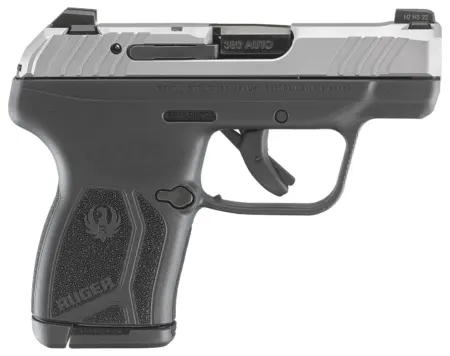 Ruger 13744 LCP Max  Compact 380 ACP 10+1 2.80" Black Oxide Steel Barrel, Matte Stainless Serrated Slide, Black Polymer Frame w/Serrated Trigger Guard w/Black Nylon Grip