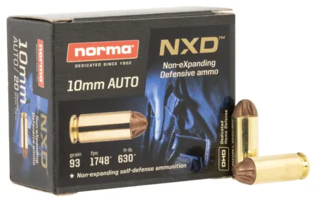 Norma Ammunition 611340020 Self Defense NXD 10mmAuto 93gr 20 Per Box/10 Case