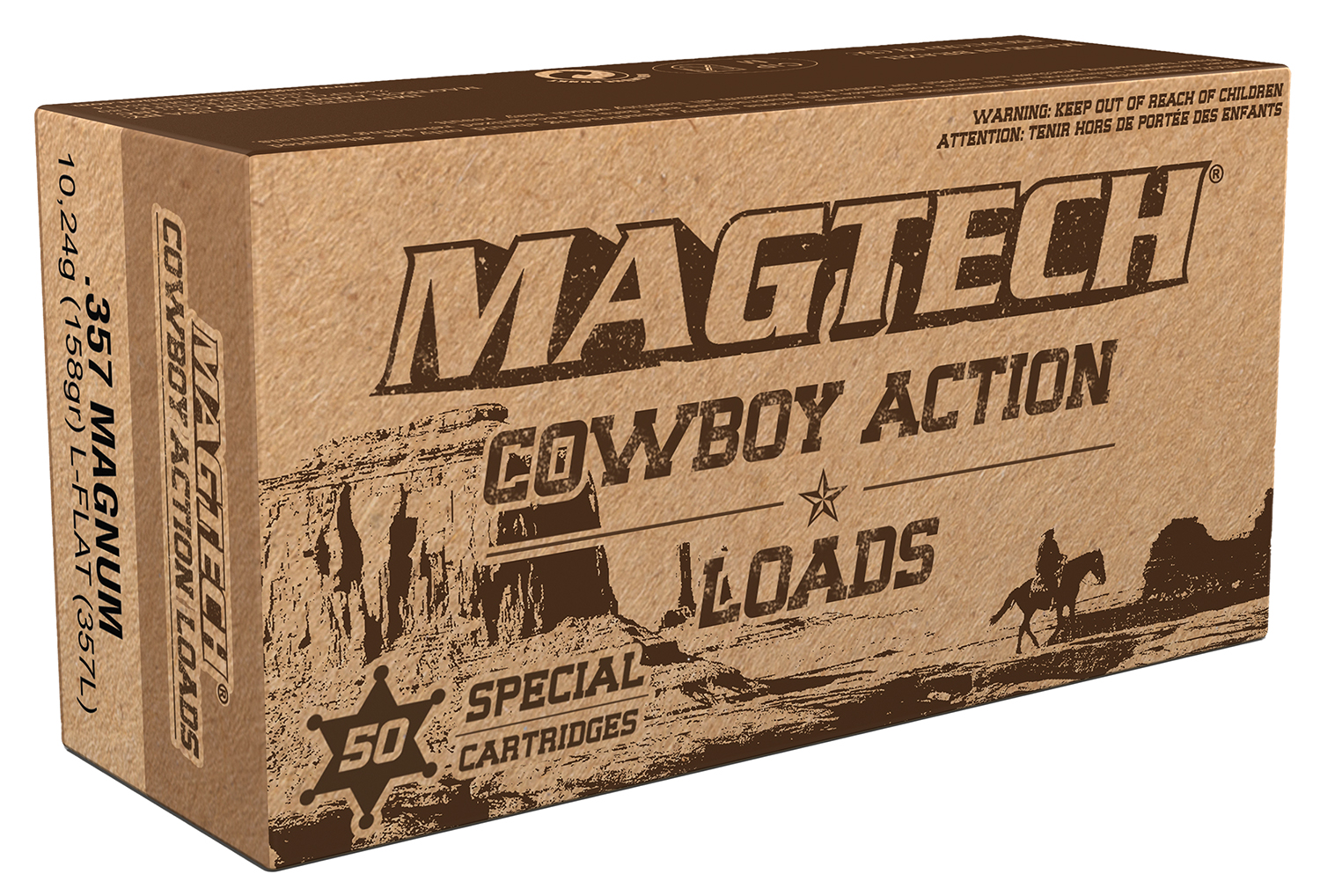 Magtech 357L Cowboy Action 357Mag 158gr Lead Flat Nose 50 Per Box/20 Case